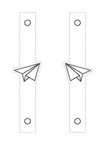 Paper Plane Shoe Charm machine embroidery design single and multi files (3 versions included) DIGITAL DOWNLOAD