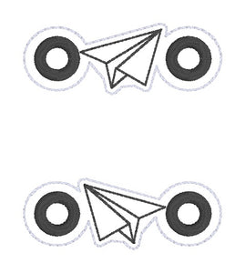 Paper Plane Shoe Charm machine embroidery design single and multi files (3 versions included) DIGITAL DOWNLOAD