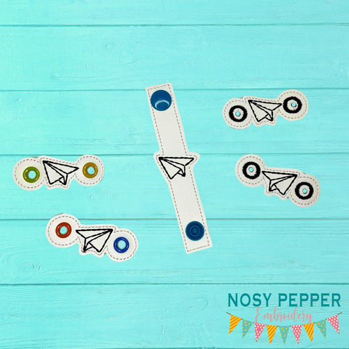 Paper Plane Shoe Charm machine embroidery design single and multi files (3 versions included) DIGITAL DOWNLOAD