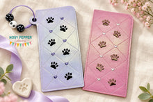 Load image into Gallery viewer, Paw Quilted Glasses case (2 versions included) machine embroidery design DIGITAL DOWNLOAD