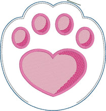 Load image into Gallery viewer, Paw mini stuffie machine embroidery design DIGITAL DOWNLOAD