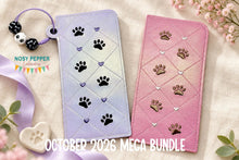 Load image into Gallery viewer, Paw Quilted Glasses case (2 versions included) machine embroidery design DIGITAL DOWNLOAD