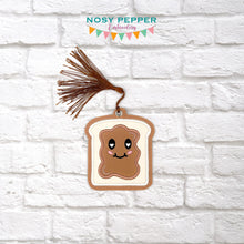 Load image into Gallery viewer, Peanut Butter applique bookmark/ornament/bag tag machine embroidery design DIGITAL DOWNLOAD
