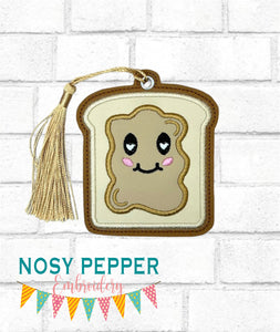 Peanut Butter applique bookmark/ornament/bag tag machine embroidery design DIGITAL DOWNLOAD'