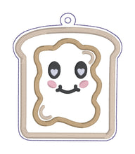 Load image into Gallery viewer, Peanut Butter applique bookmark/ornament/bag tag machine embroidery design DIGITAL DOWNLOAD