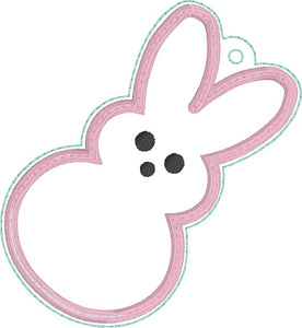 Marshmallow Bunny Puff bookmark/ornament/bag tag machine embroidery design DIGITAL DOWNLOAD