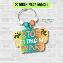 Load image into Gallery viewer, Stop Petting My Peeves bag tag/bookmark machine embroidery design DIGITAL DOWNLOAD