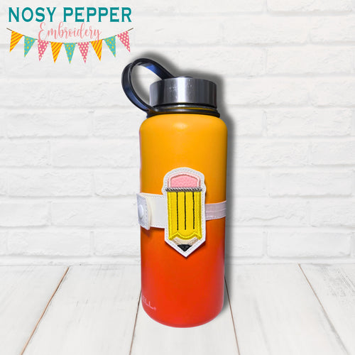 Pencil Applique Bottle Band machine embroidery design DIGITAL DOWNLOAD