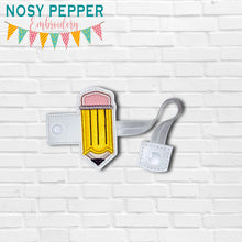 Load image into Gallery viewer, Pencil Applique Bottle Band machine embroidery design DIGITAL DOWNLOAD