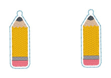 Load image into Gallery viewer, Pencil earrings machine embroidery design ITH DIGITAL DOWNLOAD