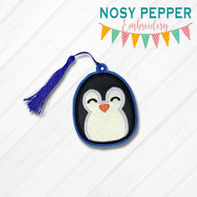 Load image into Gallery viewer, Penguin Squishy Applique bookmark machine embroidery file DIGITAL DOWNLOAD