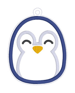 Penguin Squishy Applique bookmark machine embroidery file DIGITAL DOWNLOAD