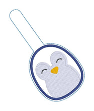 Load image into Gallery viewer, Penguin Squishy snap tab and eyelet fob machine embroidery file (single and multi files included) DIGITAL DOWNLOAD