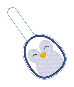Penguin Squishy snap tab and eyelet fob machine embroidery file (single and multi files included) DIGITAL DOWNLOAD