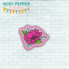 Load image into Gallery viewer, Peony patch machine embroidery design (2 sizes included) DIGITAL DOWNLOAD