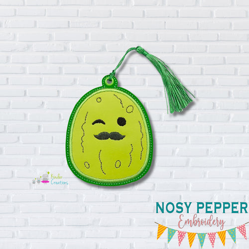 Pickle squishy applique bookmark/ornament/bag tag machine embroidery design DIGITAL DOWNLOAD