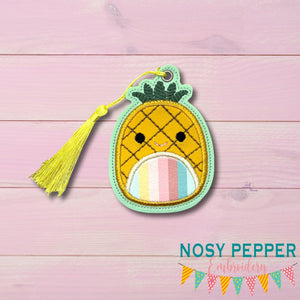 Pineapple squishy shaker bookmark/bag tag/ornament machine embroidery file DIGITAL DOWNLOAD