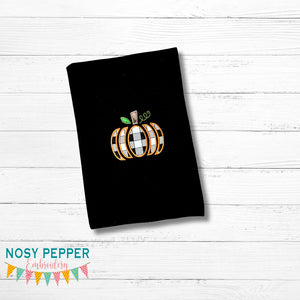 Plaid Pumpkin applique & sketch fill versions included (5 sizes) machine embroidery design DIGITAL DOWNLOAD
