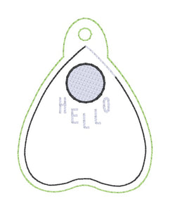 Planchette shaker snap tab and eyelet fob machine embroidery file (single and multi files included) DIGITAL DOWNLOAD
