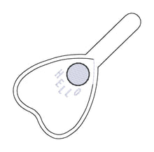 Load image into Gallery viewer, Planchette shaker snap tab and eyelet fob machine embroidery file (single and multi files included) DIGITAL DOWNLOAD