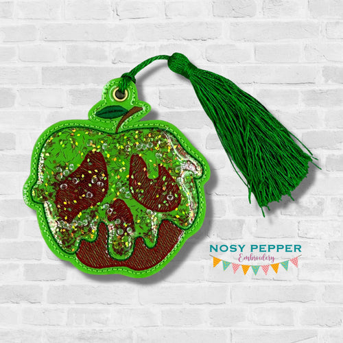 Poison Apple shaker bookmark/bag tag/ornament machine embroidery file DIGITAL DOWNLOAD