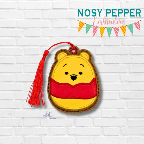 Portly Bear applique bookmark machine embroidery file DIGITAL DOWNLOAD