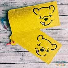 Load image into Gallery viewer, Honey Bear Glasses case  (2 versions included) machine embroidery design DIGITAL DOWNLOAD