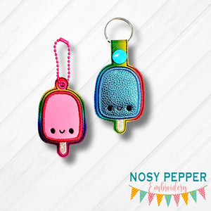 Popsicle Applique Snap Tab 4x4 machine embroidery design DIGITAL DOWNLOAD