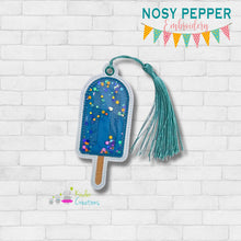 Load image into Gallery viewer, Popsicle applique shaker bookmark/bag tag/ornament machine embroidery file DIGITAL DOWNLOAD