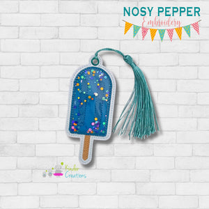 Popsicle applique shaker bookmark/bag tag/ornament machine embroidery file DIGITAL DOWNLOAD