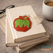 Load image into Gallery viewer, Poison Apple Applique Bookmark/bag tag/ornament 4x4 machine embroidery design DIGITAL DOWNLOAD