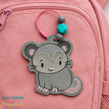 Load image into Gallery viewer, Opossum bag tag machine embroidery design DIGITAL DOWNLOAD