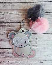 Load image into Gallery viewer, Opossum bag tag machine embroidery design DIGITAL DOWNLOAD