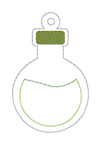 Potion shaker snap tab and eyelet fob machine embroidery file (single and multi files included) DIGITAL DOWNLOAD