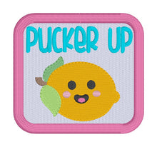 Load image into Gallery viewer, Pucker Up patch machine embroidery design (2 sizes included) DIGITAL DOWNLOAD