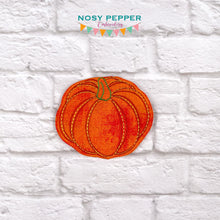 Load image into Gallery viewer, Pumpkin Line ITH Mug rug envelope machine embroidery design (5 sizes included) DIGITAL DOWNLOAD