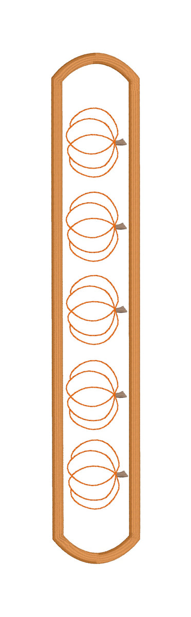 Pumpkin slap bracelet machine embroidery file 6x10 hoop (single and mu ...