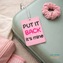 Load image into Gallery viewer, It's Mine luggage tag set machine embroidery design DIGITAL DOWNLOAD