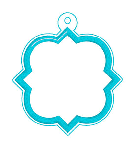 Quatrefoil applique shaker ornament/bookmark/bag tag machine embroidery file DIGITAL DOWNLOAD