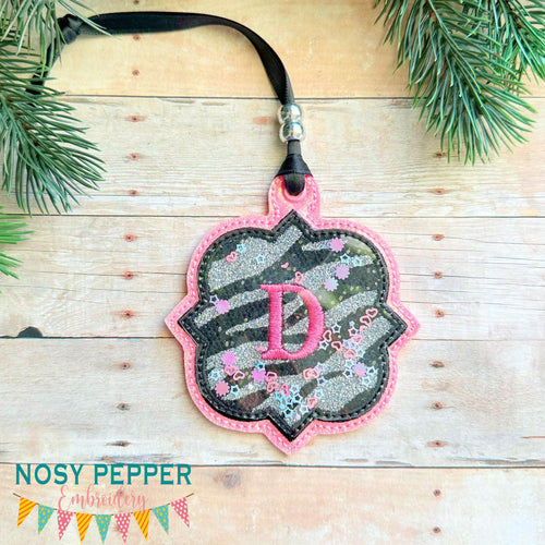 Quatrefoil applique shaker ornament/bookmark/bag tag machine embroidery file DIGITAL DOWNLOAD