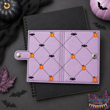 Load image into Gallery viewer, Pumpkin Quilted top load notebook cover machine embroidery design DIGITAL DOWNLOAD