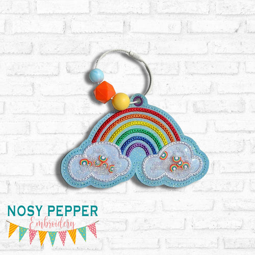 Rainbow applique shaker bookmark/bag tag/ornament machine embroidery file DIGITAL DOWNLOAD