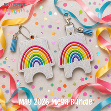 Load image into Gallery viewer, Rainbow Sanitizer Case (2 sizes available) machine embroidery design DIGITAL DOWNLOAD