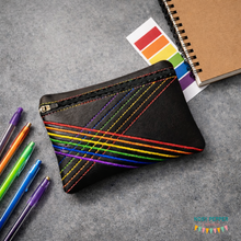 Load image into Gallery viewer, Rainbow weave ITH Bag (5 sizes available) machine embroidery design DIGITAL DOWNLOAD