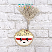 Load image into Gallery viewer, Ramen Applique bookmark machine embroidery file DIGITAL DOWNLOAD