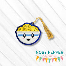 Load image into Gallery viewer, Ramen Applique bookmark machine embroidery file DIGITAL DOWNLOAD