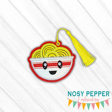 Load image into Gallery viewer, Ramen Applique bookmark machine embroidery file DIGITAL DOWNLOAD