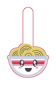 Ramen snap tab and eyelet fob machine embroidery file (single and multi files included) DIGITAL DOWNLOAD