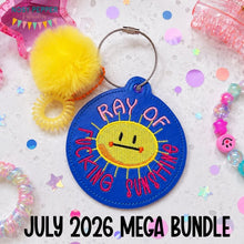 Load image into Gallery viewer, Ray Of bag tag machine embroidery design DIGITAL DOWNLOAD
