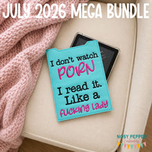 Load image into Gallery viewer, I Don't Watch P@rn reader sleeve (3 sizes included) machine embroidery design DIGITAL DOWNLOAD